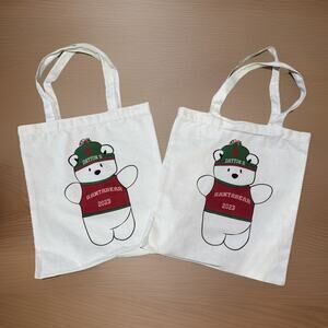 2 Santa Bear 2023 Canvas Tote Bag Santabear